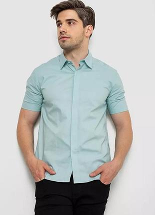 Рубашка мужская однотонная, цвет оливковый, 214r6917-3