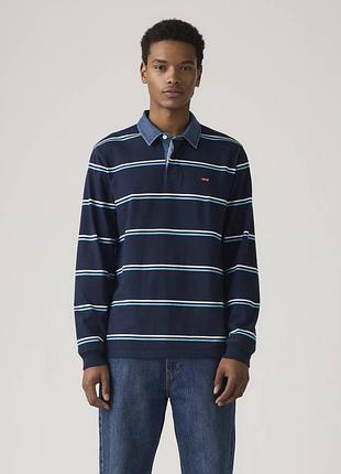 Чоловічий лонгслів-поло levi's з контрастним коміром