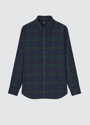 Котонова картата сорочка uniqlo
