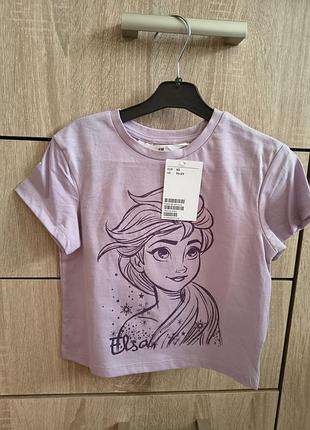 Детская футболка эльза анна ледяное сердце фрезен р.1.5/2(92) h&amp;m