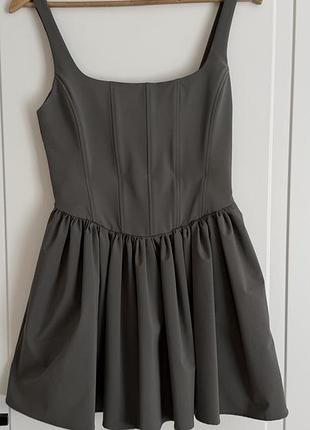 Корсетна сукня zara, сіра, коктейльна