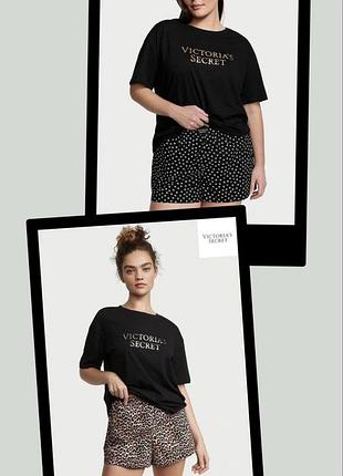 Чорна футболка -піжама victoria's secret, розмір l (оригінал)