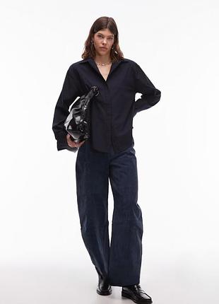 Стильна темно-синя сорочка оверсайз asos design