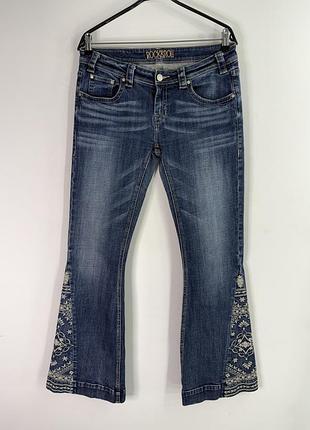 Rock & roll cowgirl extra stretch jeans mid rise bootcut med wash 30w 34l