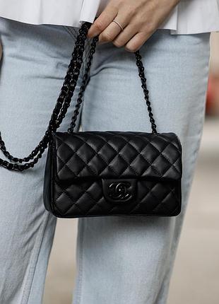 Сумка шанел classic 1.55 small single flap in black