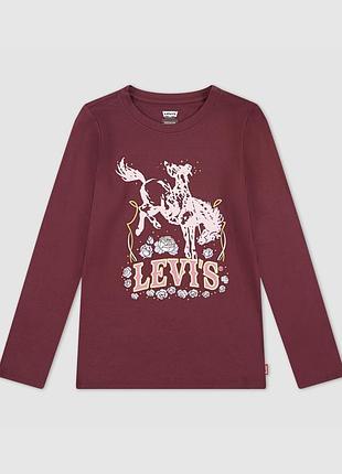 Детский лонгслив levi's с принтом
