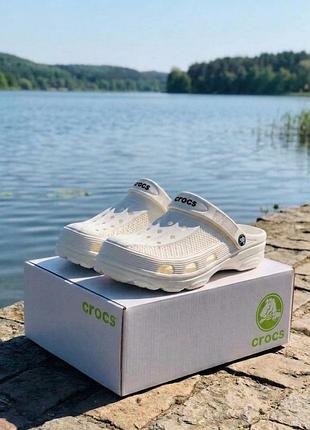Чоловічі шльопанці сабо crocs/білі чоловічі крокси