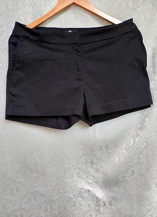 Шорты h&amp;m размера eur 40 / m женщинам, хлопок, черного цвета, супер короткие