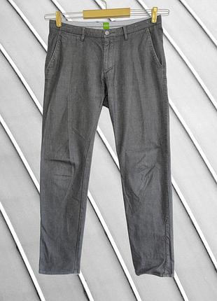 Мужские брюки hugo boss w34 l32 l xl оригинал хуго босс стана идеал серые летние хлопковые прямые straight брюки 50 52