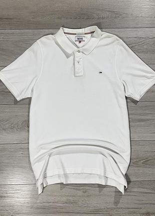 Молочная мужская футболка поло томи хилфигер tommy hilfiger american style, xl, оригинал
