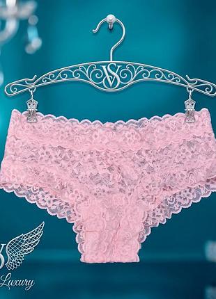 Мереживні рожеві трусики victoria's secret lace cheeky panty — оригінал