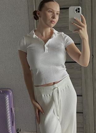 Трендове поло zara жіноче, біле, розмір s