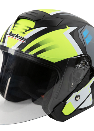 Шлем jiekai jk-522 black green (m)