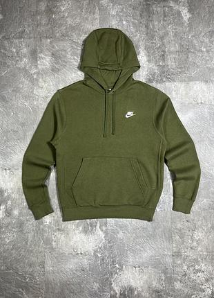 Худі nike найк кофта світшот толстовка з капюшоном хакі оливкова оригінал чоловіча s club fleece bv2654-327