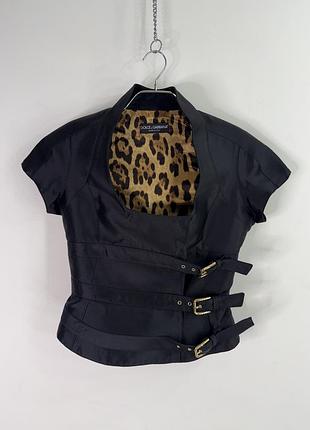 Dolce & gabbana buckle corset silk top m size
