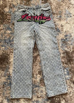Джинси louis vuitton monogram denim jeans (graffiti collection) — оригінал