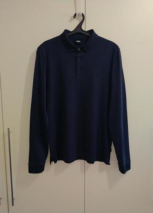 Кофта hugo boss polo хлопок синий цвет lacoste fred perry ralph lauren