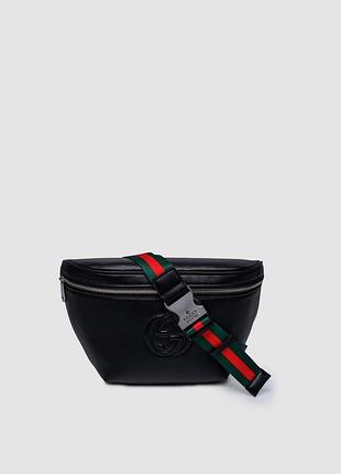 🦁 gucci gg leather belt bag black