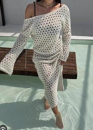 Пляжное вязаное платье 👗