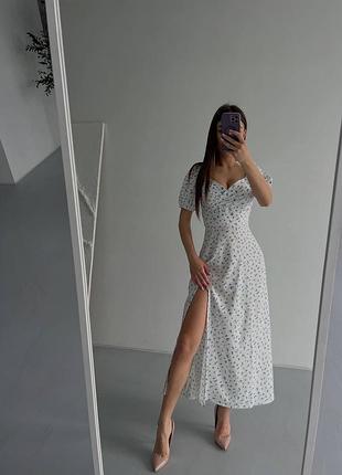 Сукня в горошок✨ з розрізом