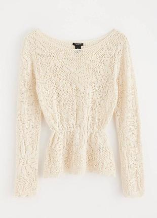 Вязаный ажурный лонгслив lindex, p m