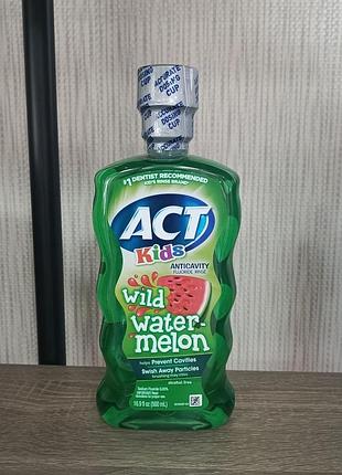 Act kids anticavity fluoride rinse wild watermelon — дитячий ополіскувач для ротової порожнини.