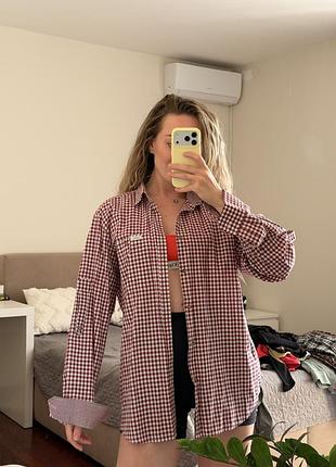 Сорочка edelheiss trachtendesign у клітинку, бавовна, oversize, l