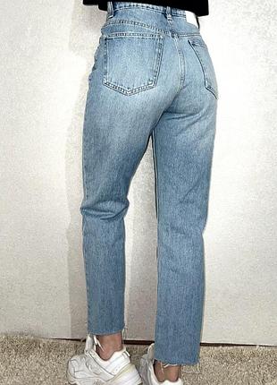 Джинси zara straight high waist світло-блакитні