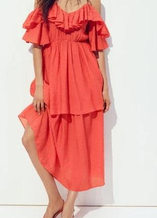 Платье с открытыми плечами вискоза от h &amp;m