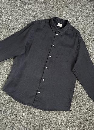 Лляна чоловіча сорочка h&m 100% льон
