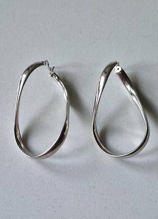 Серебряные серьги конго. серебро 925 проба italy.