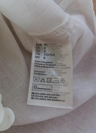 H&m блуза сорочка 52% льон 48% бавовна l розмір 8