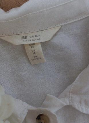 H&m блуза сорочка 52% льон 48% бавовна l розмір 9