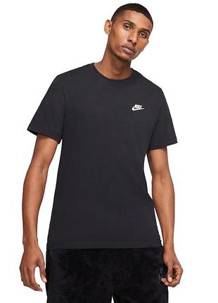Оригінальна базова футболка унісекс nike club tee чорного кольору (ar4997-013) | розмір s | 100% бавовна