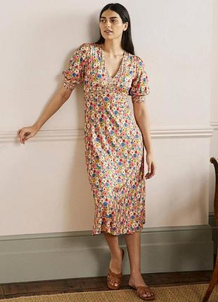 Вискозное миди платье boden eva jersey в цветочный принт