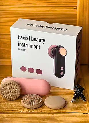 🔋 аккумуляторный — массажер щетка для очищения лица beauty instrument xl-867 / 3 насадки