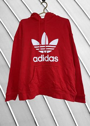 Жіноче худі adidas 14 m l оригінал адідас стан ідеал червона кофта з капюшоном великий логотип спортивна класична 46 48