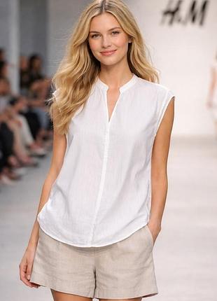 Блуза жіноча h&m біла, розмір s- m, віскоза та бавовна