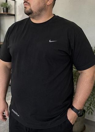 Батальна чоловіча футболка nike великі розміри 4xl-6xl,базова,чорна/літня,туреччина