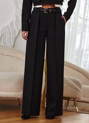 Чорні брюки палаццо h&m (розмір xs / eur 34) з високою посадкою