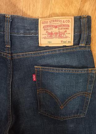 Идеальные классические мужские джинсы levi's 751 standard straight blue (w30 l30) почти новые