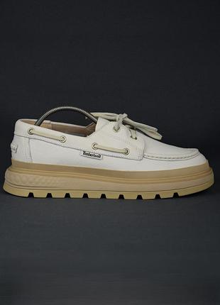 Топсайдери timberland ray city boat shoe туфлі мокасини білі шкіряні взуття оригінал 41 р/26.5 см    sebago sperry clarks geox ecco dubarry boss