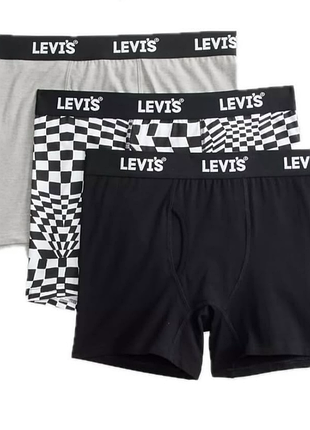 Трусы-боксеры levi’s boxer briefs black/white/ боксеры левис черные/белые | оригинал | s, m