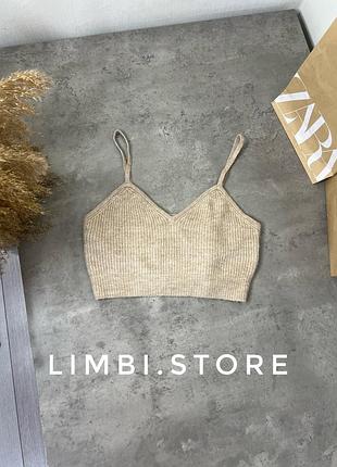 🌷вʼязаний топ h&m на тонких бретельках бретелях вязаный топ на тонких бретельках