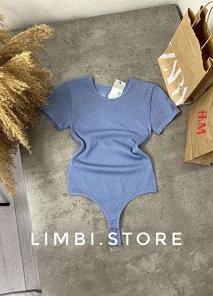 🌷новий еластичний боді в рубчик primark новый эластичный боди футболка в рубчик