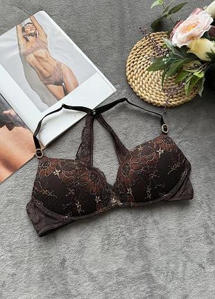 Ажурний бра ліф коричневий з пуш ап gioia winter shades от бренда intimissimi