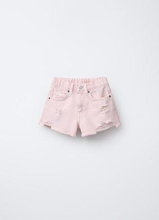 Шорты джинсовые с потертостями для девочки от zara