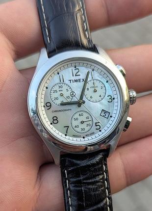 Годинник timex t chrono tx2m710 хронограф перламутр