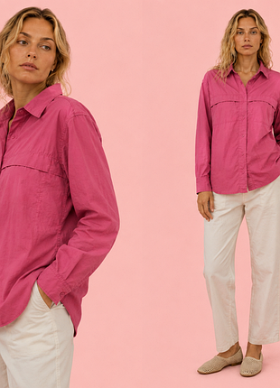 Винтажная рубашка ветровка лососевого цвета colambia xxl/xl