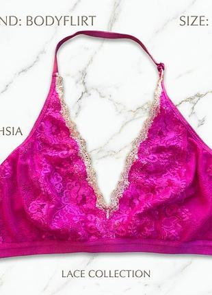 Ажурный кружевной бралетт мягкий бюстгальтер bodyflirt bonprix цвета фуксии 80c 36c